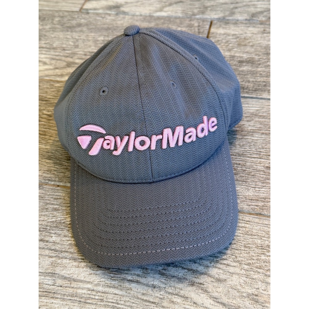 TaylorMade Golf Hat Grey Herringbone Womens 3D Baseball Cap OSFA Nylon Fasten